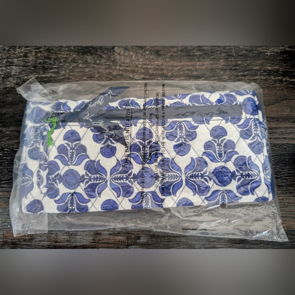 New in Package Vera Bradley Blue Cobalt Trifold Wallet